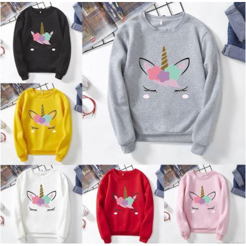 Áo hoodie không mũ dài tay unicorn kỳ lân cực cute (order)