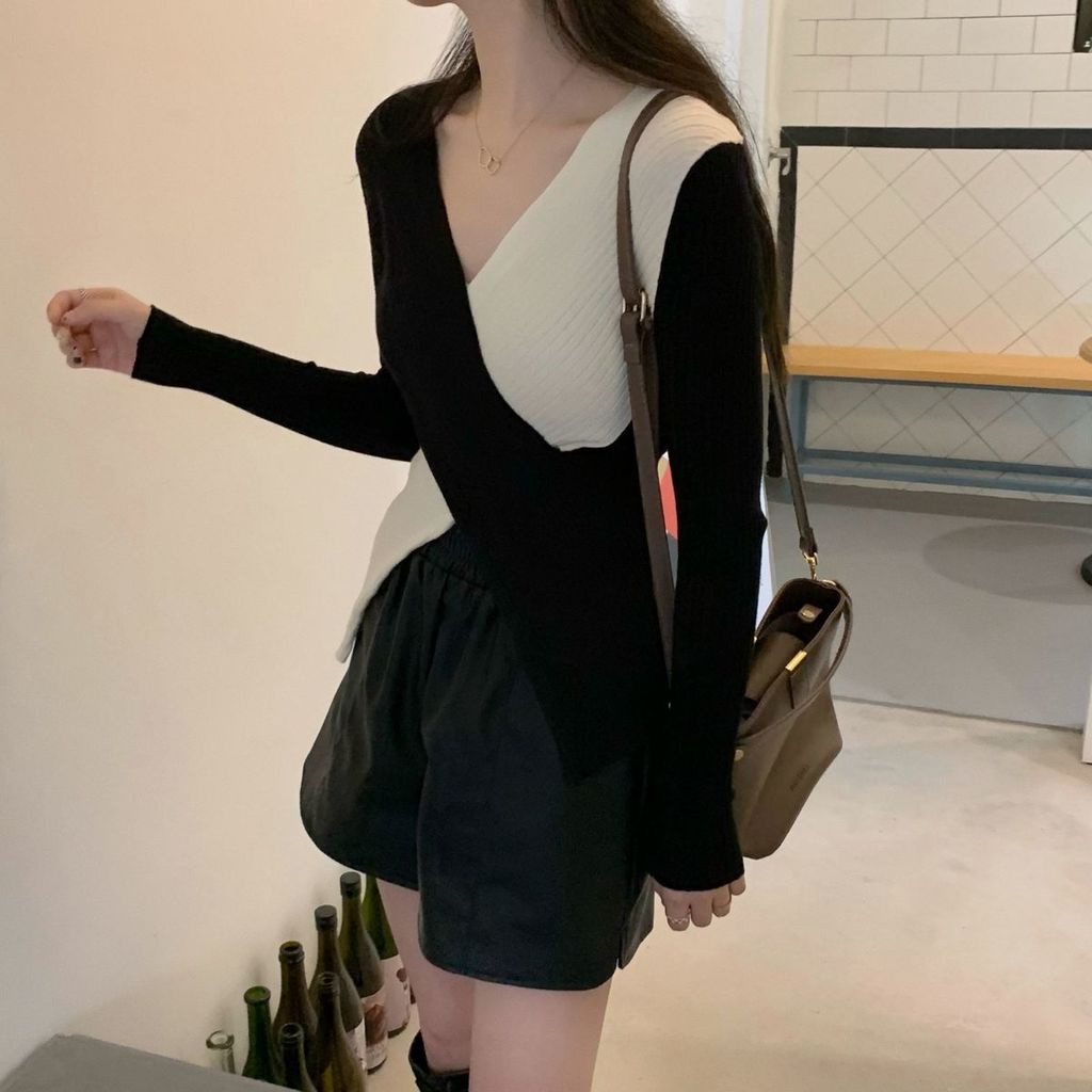 Áo Len Thu Đông Thiết Kế Bất Đối Xứng Thiết Kế Mới Cho Nữ