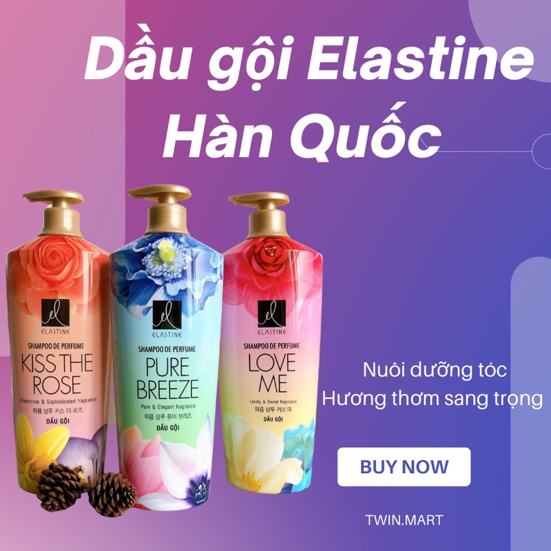 Date xa Dầu gội Elastine hương nước hoa - Hàn Quốc - Love Me - Pure Breeze - Kiss the rose