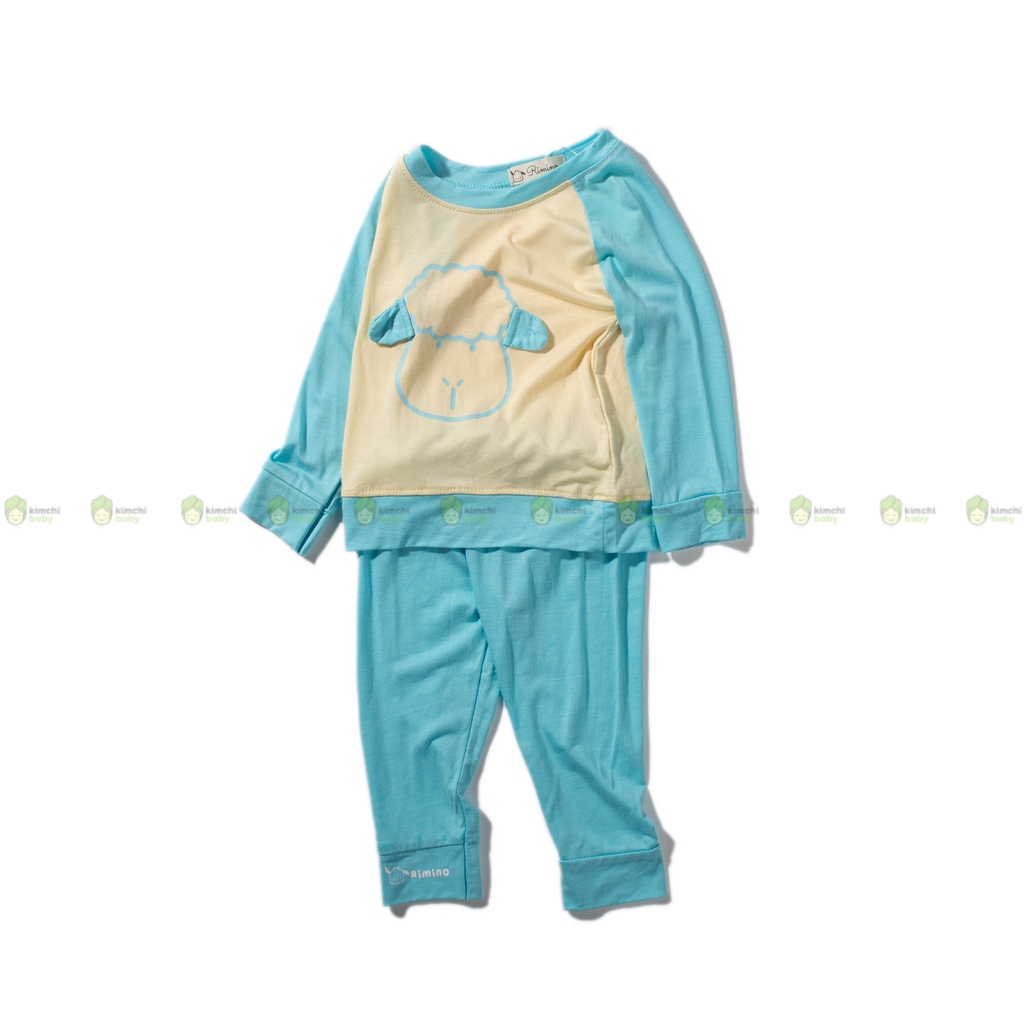 Bộ Dài Tay Bé Gái, Bé Trai KIMCHIBABY Vải Thun Lạnh Hoạ Tiết Cừu Non, Bộ Quần Áo Trẻ Em Thu Đông KWTD2205