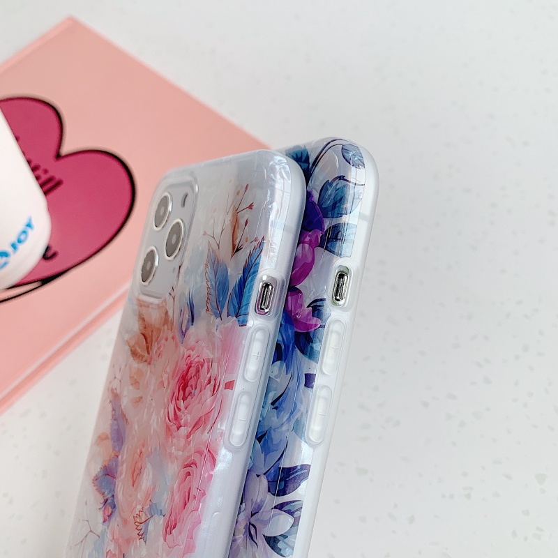 Ốp Điện Thoại Mềm Chống Sốc Họa Tiết Hoa Vintage Cho iPhone 14 13 12 11 Pro Max XS XR X 8 7 Plus + SE 2020