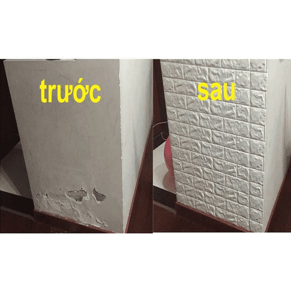 [FREESHIP] Combo 10 TẤM XỐP DÁN TƯỜNG 3D ĐẸP GIẢ GẠCH CHỐNG ẨM DÀY 3,5MM màu Trắng
