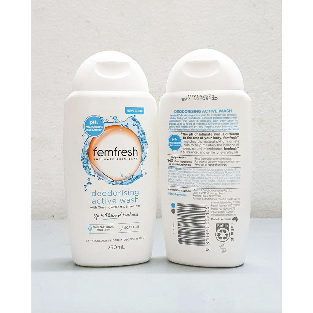 Dung Dịch Vệ Sinh Phụ Nữ Femfresh Sạch Thơm Suốt Ngày Dài chai 250ml từ úc - tác dụng 12 tiếng