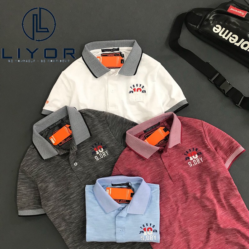 Áo thun nam có cổ thiết kế thêu nổi số 10 mới cao cấp thời trang nam Liyor - TACB4024 | BigBuy360 - bigbuy360.vn