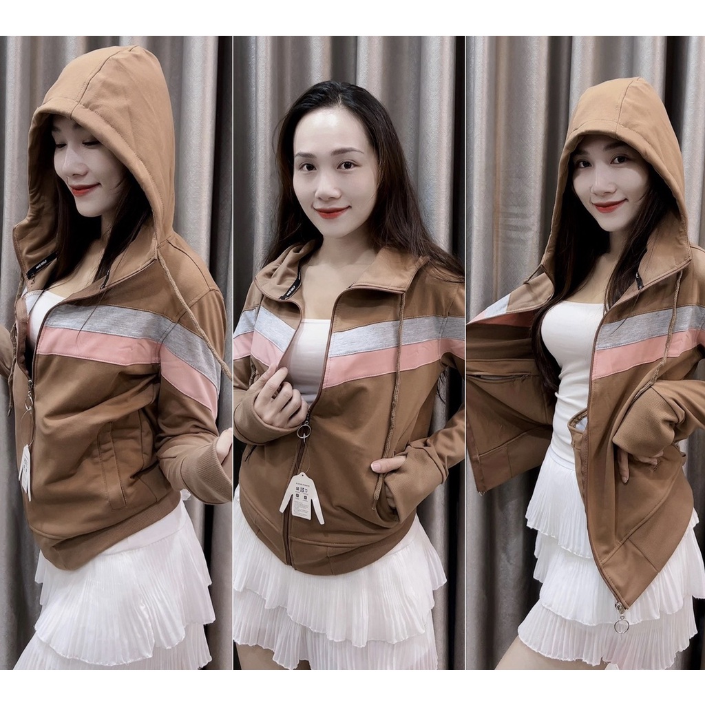 Aó Khoác Đi Nắng Phối Ngực , Nón To  , 6 Túi , Size 40/70kg