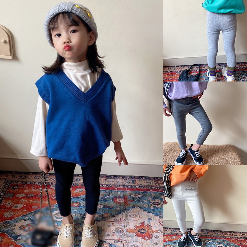 Quần legging chất liệu polyester mềm mại cho bé gái từ 4-6 tuổi