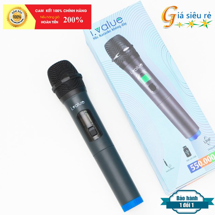 Micro karaoke Bluetooth không dây có đèn Led i.value W-18