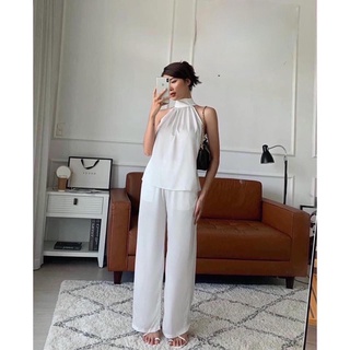 Set áo cổ yếm + Quần suông