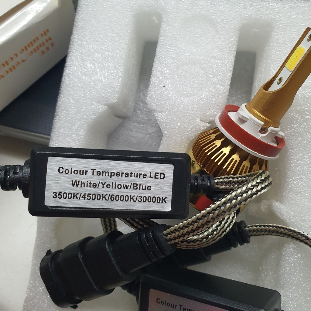 2 bóng đèn Led C6 3 màu / màu trắng  đủ chân: H1, H3, H4, H7, H8/H9/H11, 9005/HB3, 9006/HB4, 9012, H13, 880