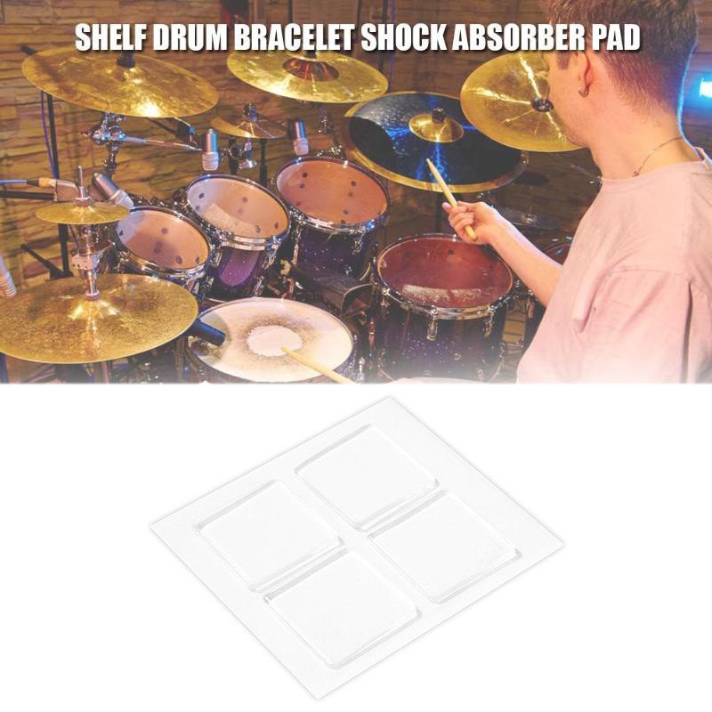 4Pcs/Card Snare Drum Mute Pad Transparent Silicone Drum Damper Mufflers Accessory (5 Set)