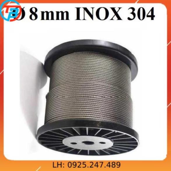 Dây cáp Phi [ 8mm ] INOX 304 CÁP THÉP Thái Bình VinàN