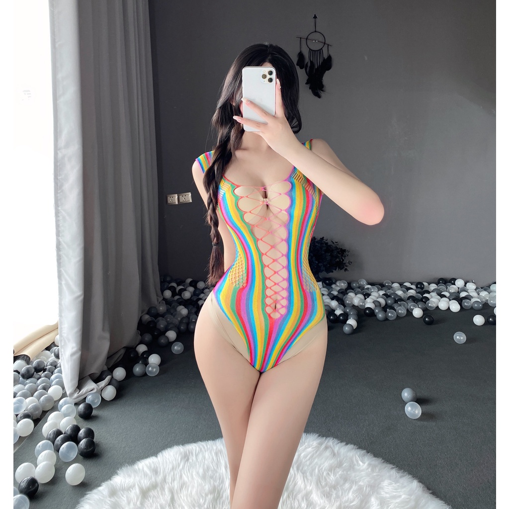 Đồ ngủ jum 7 sắc cầu vồng sexy MS06