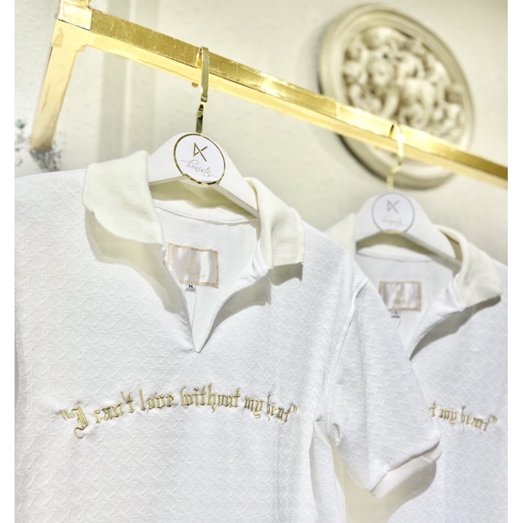 ÁO POLO CỔ V THÊU WITHOUT HEART