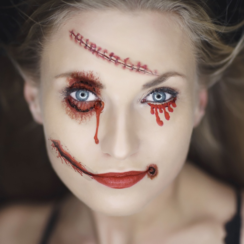1 Hình Xăm Dán Vết Sẹo Hóa Trang Halloween Chống Thấm Nước