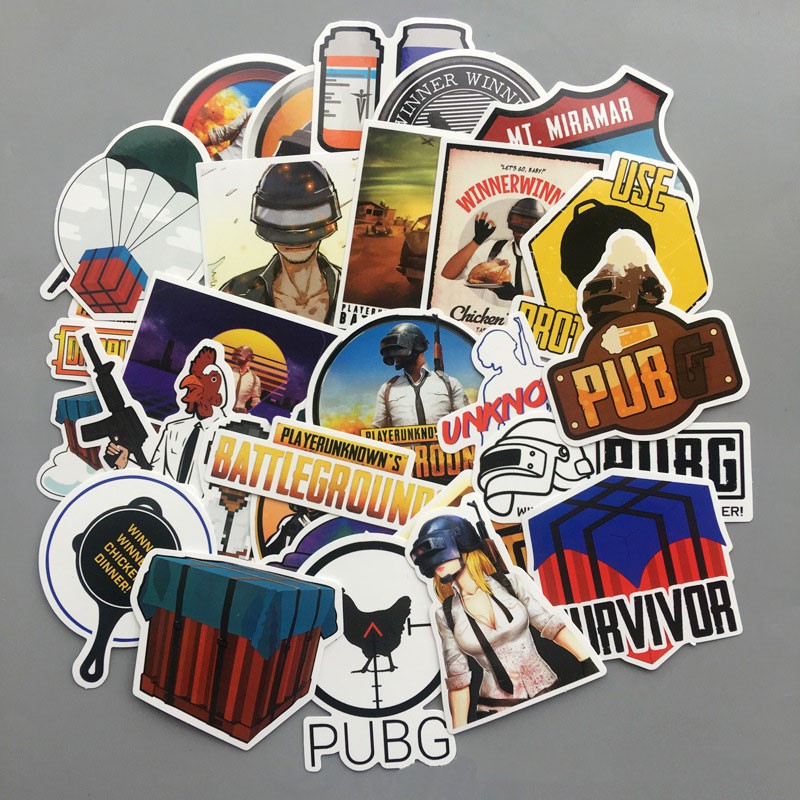 Set 29 miếng sticker game PUBG Graffiti dán trang trí chống thấm