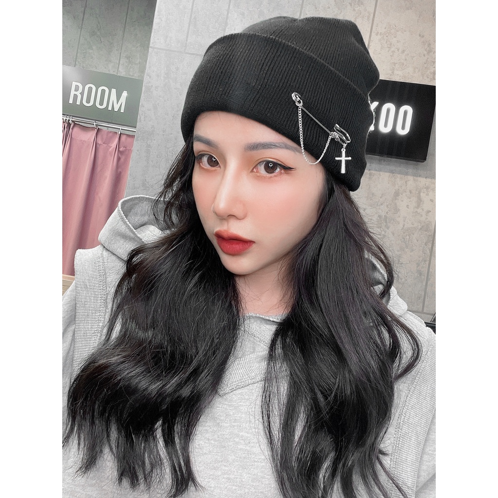 Mũ Nón Len Beanie Phong Cách Kim Băng Chữ Thập - Mã Số: MBK2827