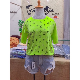 Áo phông, áo thun form đại xanh neon hoạ tiết