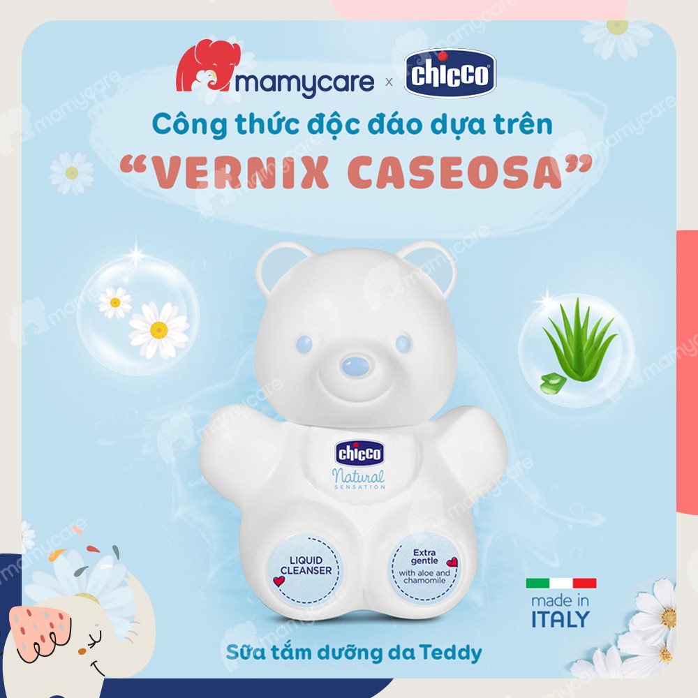 Sữa tắm dưỡng da Natural Sensation Teddy Chicco 300ml cho bé từ sơ sinh - MAMYCARE