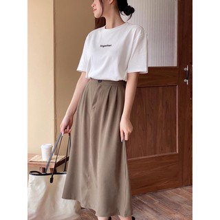 [FREESHIP - HÀNG LOẠI 1] SET ÁO PHÔNG ZIP MIX CHÂN VÁY KAKI DÀY