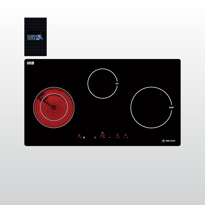 Bếp điện từ 3 vùng nấu Malloca MH-03IRB SB - Hàng chính hãng