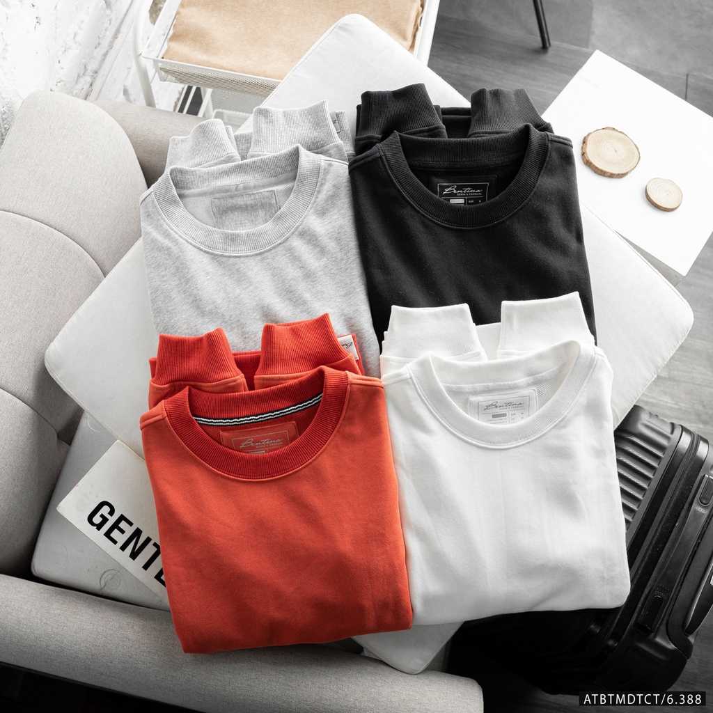 Aó nỉ nam dài tay Sweater Btn ESS,Chất liệu nỉ da cá,100% cotton,dày dặn mềm mịn,form slim.