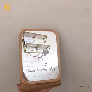 NHUNGXINHGAI Gương gỗ để bàn phong cách sang trọng nhungxinhgai