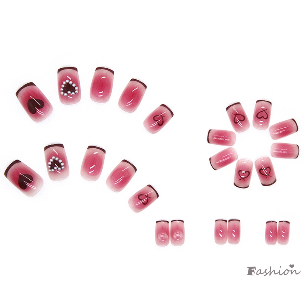 Bộ 24 Móng Tay Giả Dạng Ấn Tự Làm Thanh Lịch Có Thể Tháo Rời