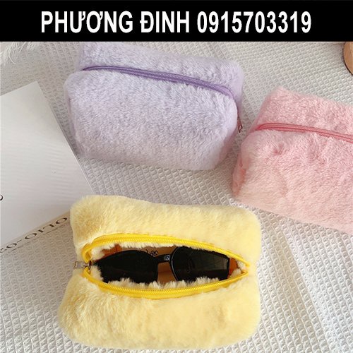 Túi đựng mỹ phẩm, đồ trang điểm bằng LÔNG mềm mại BENTOY MILKJOY