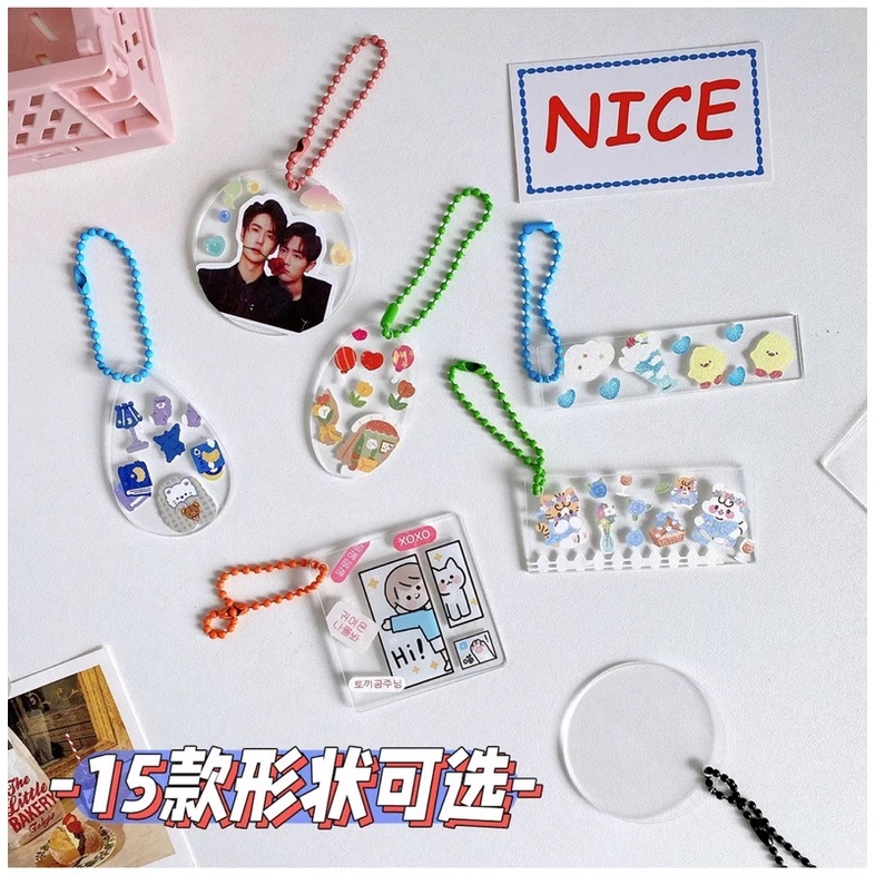 Bộ DIY 2 Móc Khoá Dễ Thương Tặng Kèm Sticker