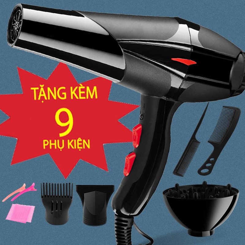 Máy Sấy Tóc Tạo Kiểu 2 Chiều Thế Hệ Mới Siêu Nhẹ Tặng Kèm 9 Phụ Kiện Cao Cấp