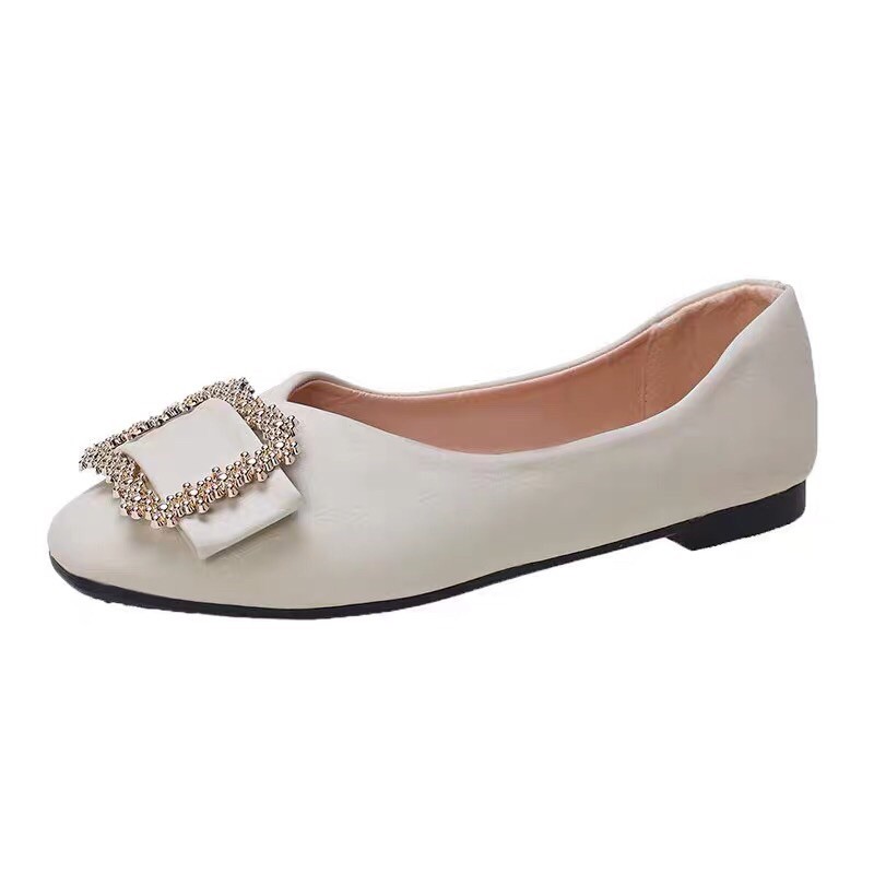 (HÀNG CÓ SẴN) Giày búp bê da mềm khoá đá vuông BIG SIZE 35-43