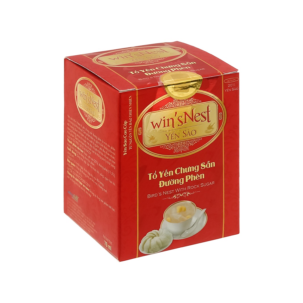 Thùng 72 lọ yến sào win'sNest (20%) tổ yến chưng sẵn đường phèn lọ 70ml