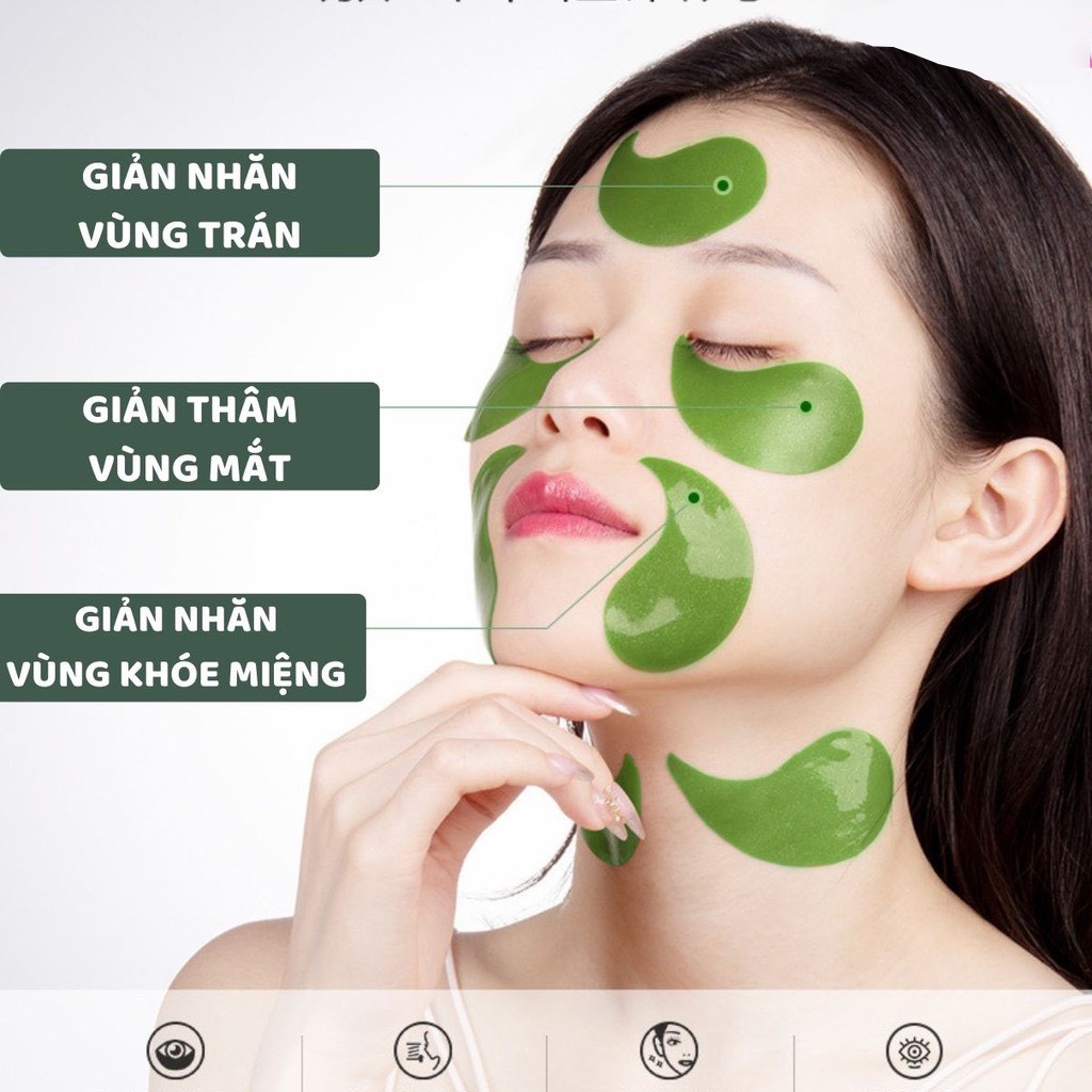 Mặt nạ mắt Bioaqua dưỡng mắt dưỡng da cấp ẩm trắng da chống lão hóa giảm mụn hộp 60 miếng MN22