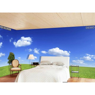 Tranh dán tường 3D tranh trang trí bầu trời trong xanh 1 BINBIN TP15 (Có in theo yêu cầu)