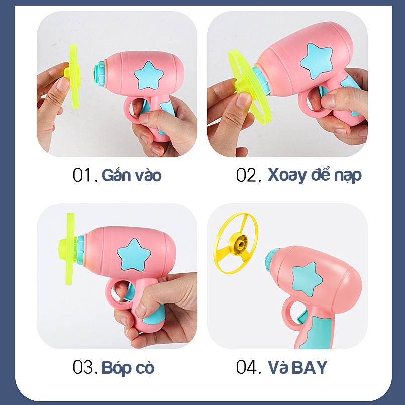 Súng bắn chong chóng phát sáng đồ chơi cho bé với con quay spiner DCVD06 KIDS GARDEN