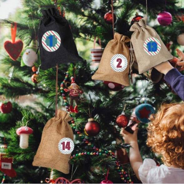 Túi Dây Rút Đựng Quà Giáng Sinh/Sinh Nhật Bằng Vải Lanh