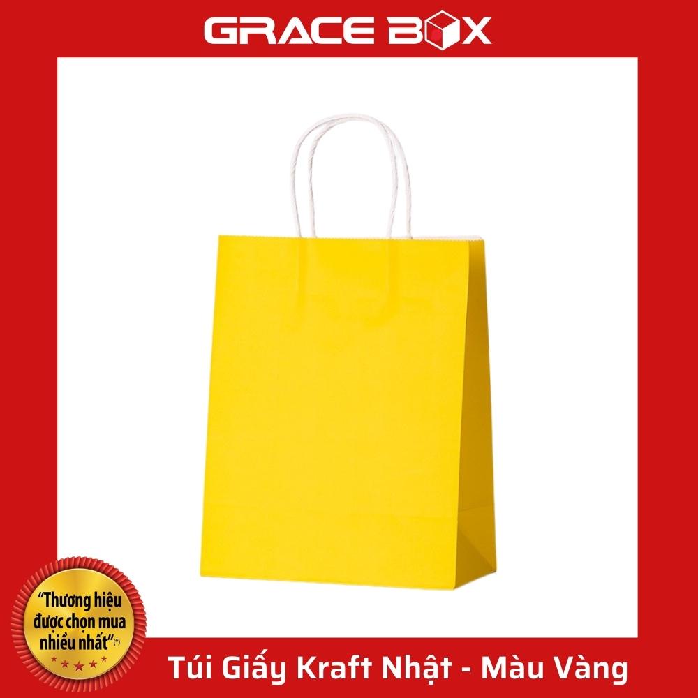 {Giá Sỉ} Túi Giấy Kraft Nhật Cao Cấp - Màu Vàng - Siêu Thị Bao Bì Grace Box