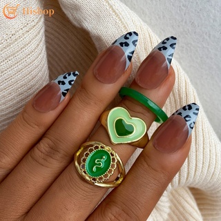 Set 3 nhẫn thời trang hình trái tim cho nữ