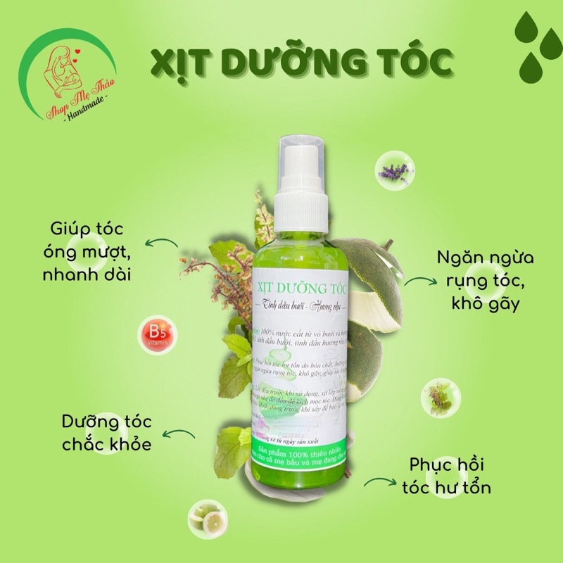 XỊT DƯỠNG TÓC TINH DẦU BƯỞI - HƯƠNG NHU 100ML