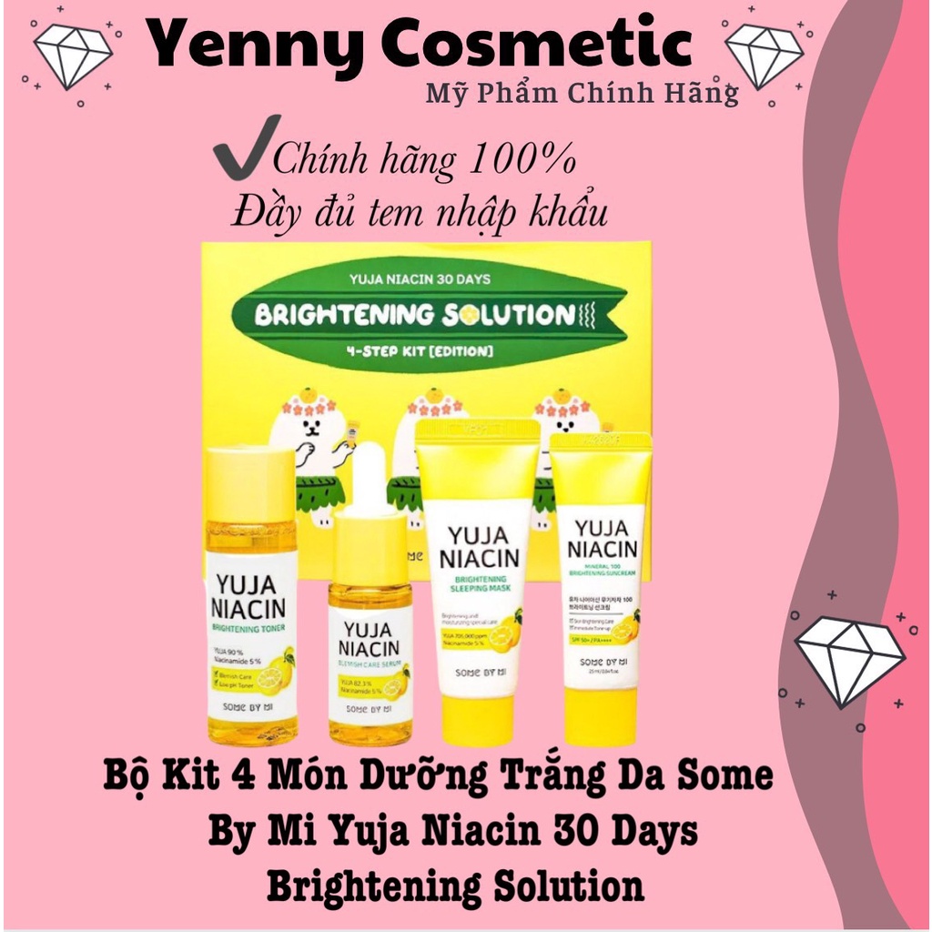 Bộ Kit 4 Món Dưỡng Trắng Da Some By Mi Yuja Niacin 30 Days Brightening Solution