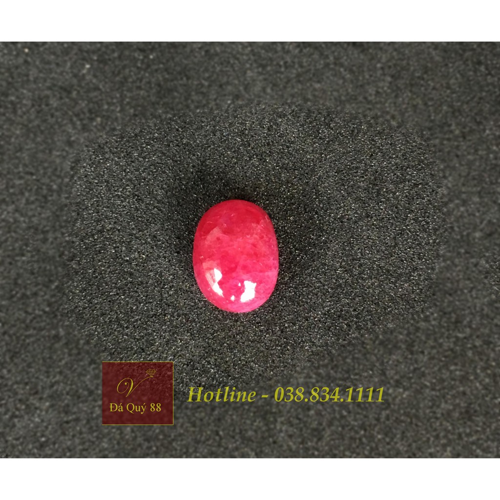 Đá Ruby Tự Nhiên Yên Bái, Mài Sống, Đỏ Huyết Size 4,0carat Mặt Nhẫn, Mặt Dây Chuyền