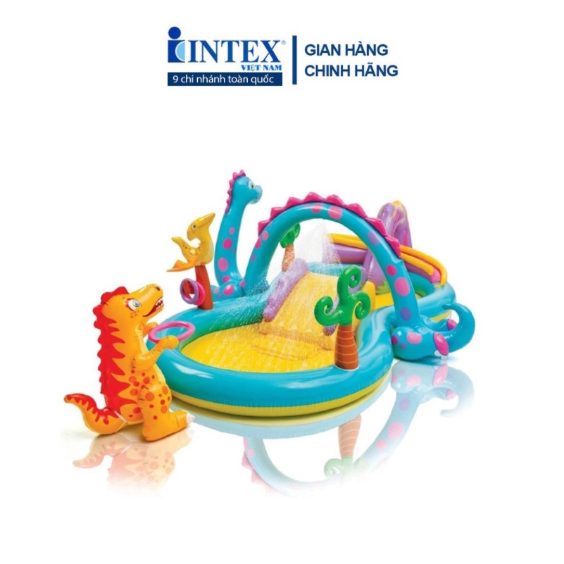 [LIFEMALL25015 - 12% đơn 250K] Bể bơi cầu trượt vườn khủng long INTEX 57135