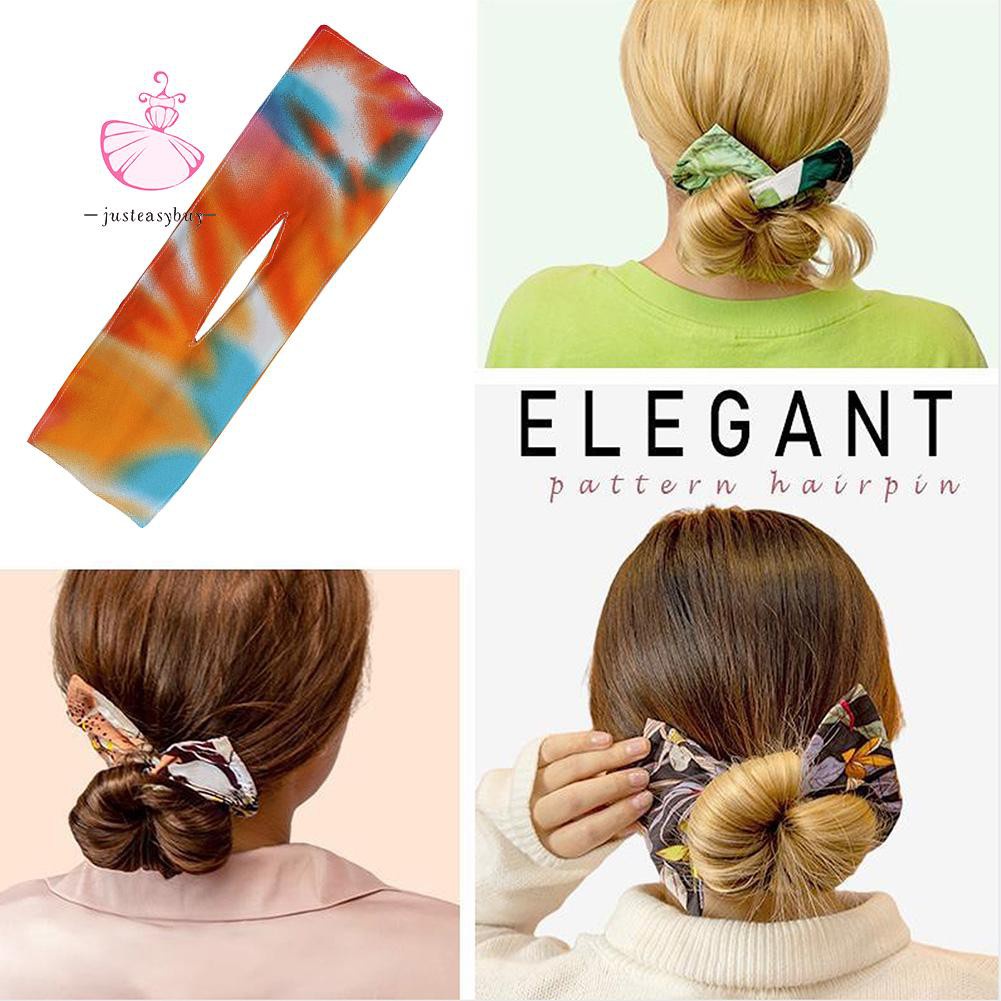 COD❀Deft Bun Fashion Hair Bands Women Summer Knotted Wire Headband Print