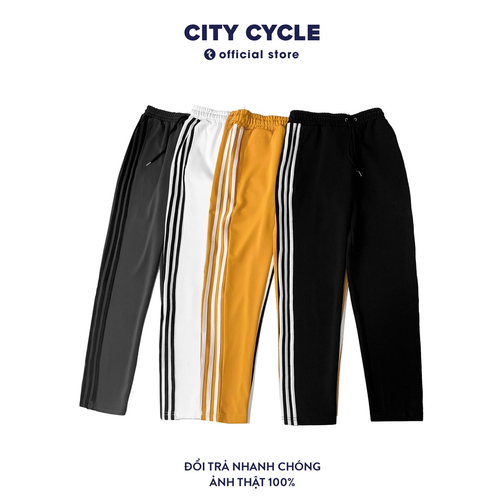 Quần dài local brand 3 sọc ống suông City Cycle poly unisex form rộng cạp chun nam nữ oversize