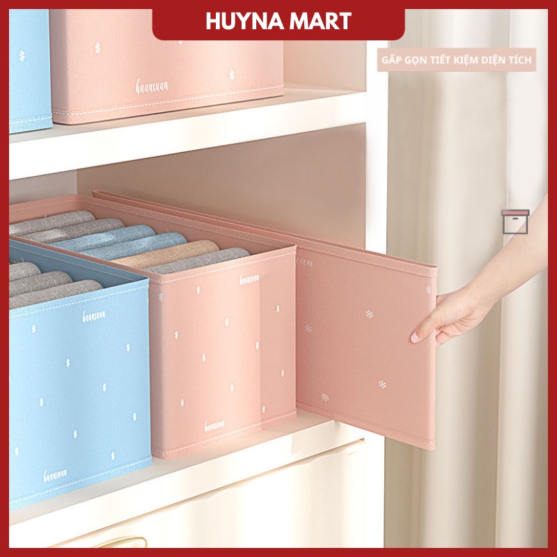 Khay Chia Đồ Quần Áo 7 Ngăn, Vải Garbadine Cao Cấp, Có Thể Gấp Gọn Huyna Mart TD26