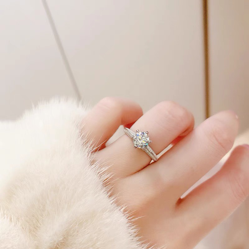 Nhẫn bạc Ý 925 nữ mạ vàng trắng ổ cao đính đá cao cấp đẹp sang trọng DUYSON SILVER - Co