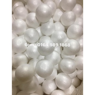 2 LẠNG CẦU TRÒN XỐP 6cm dùng làm trái châu trang trí cây thông noel, làm bông cẩm tú cấu, trang trí lớp mầm non...