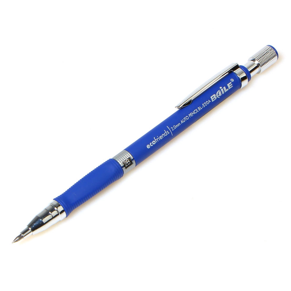 Bút chì kim bấm ngòi 2B 2mm màu đen/ xanh dương tiện lợi dành cho văn phòng/ trường học