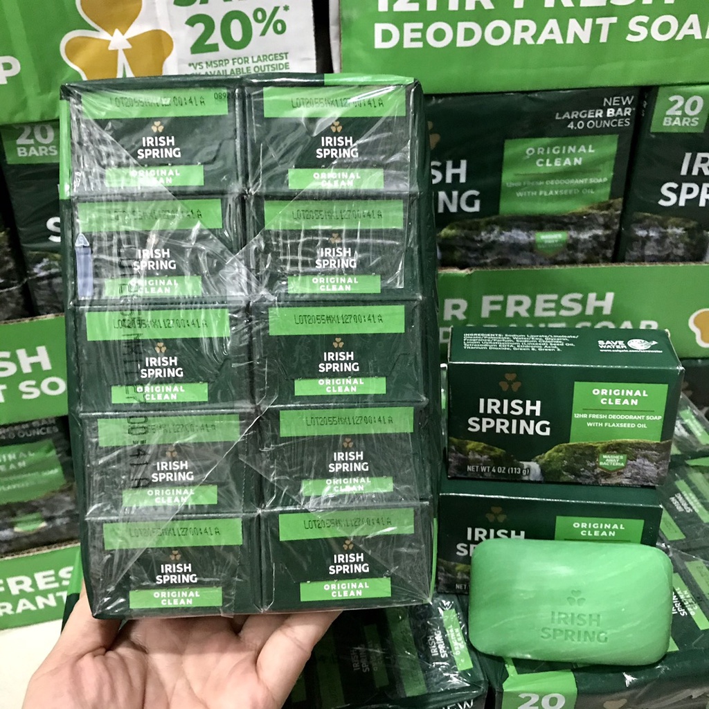 ❤️ [Quận 3] Xà Phòng Xà Bông Tắm Irish Spring Mỹ 113g Thơm Sạch Mịn Da Diệt Khuẩn [Hỏa Tốc]