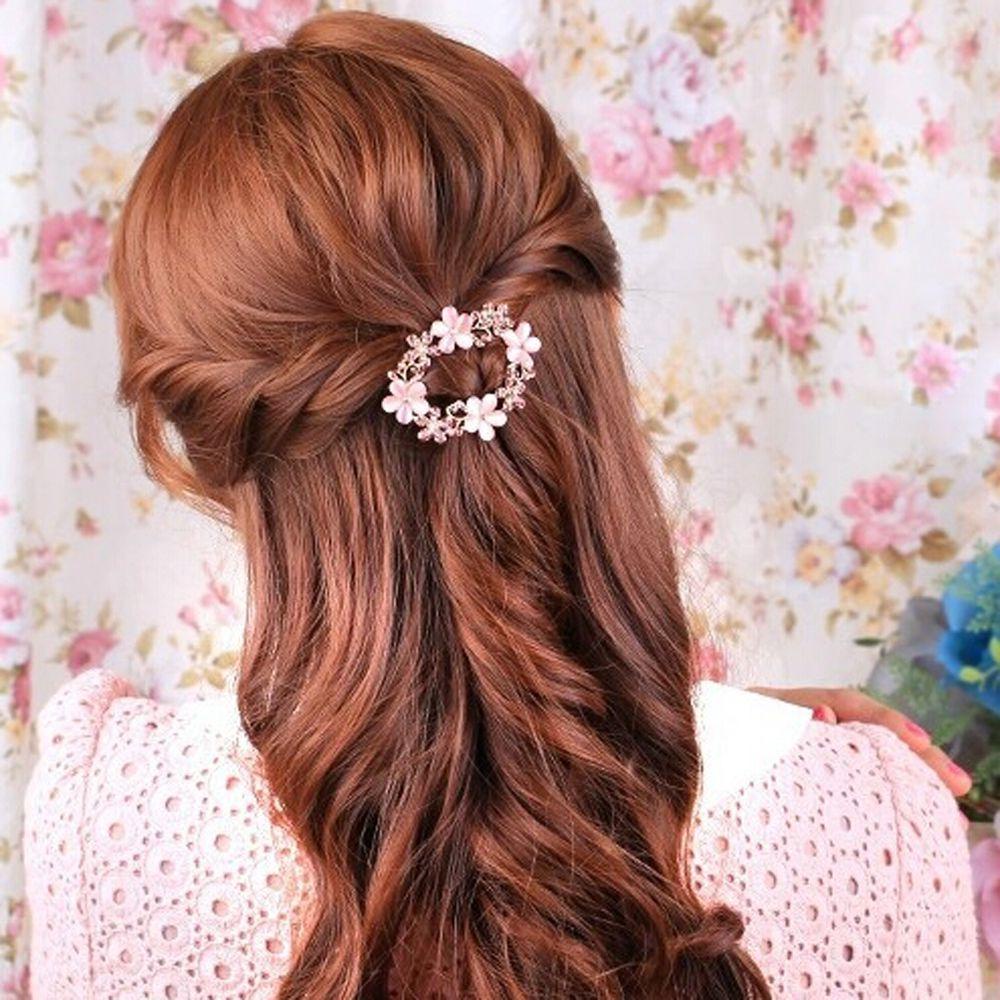 YVE Kẹp Tóc Hình Hoa &amp; Bướm Đính Kim Cương Giả Kiểu Hàn Quốc